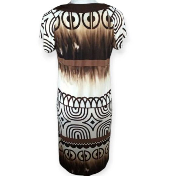 SCARLETT BROWN & CREAM DRESS SZ.6 EUC - Picture 4 of 6